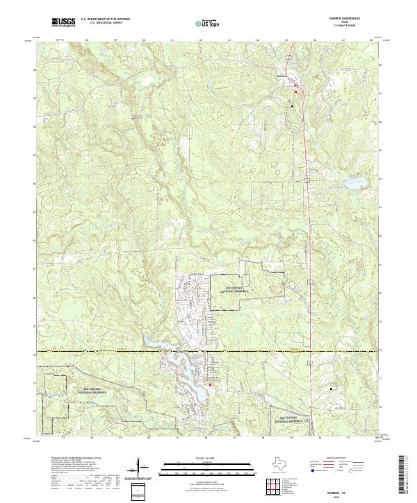 Warren, TX — USGS 7.5-minute topo (2022)
