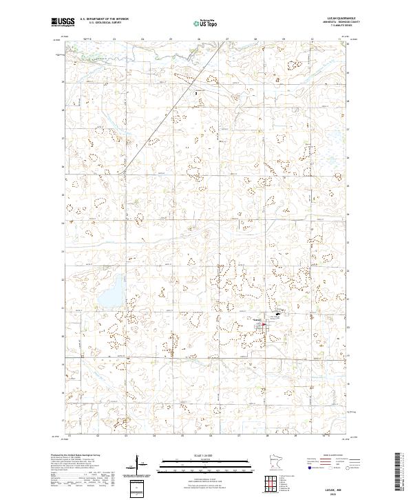 Lucan, MN — USGS 7.5-minute topo (2022)