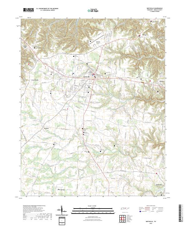 Smithville, TN — USGS 7.5-minute topo (2022)