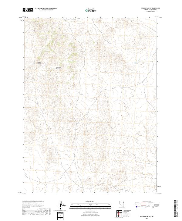 Ferber Peak NW, NV — USGS 7.5-minute topo (2021)
