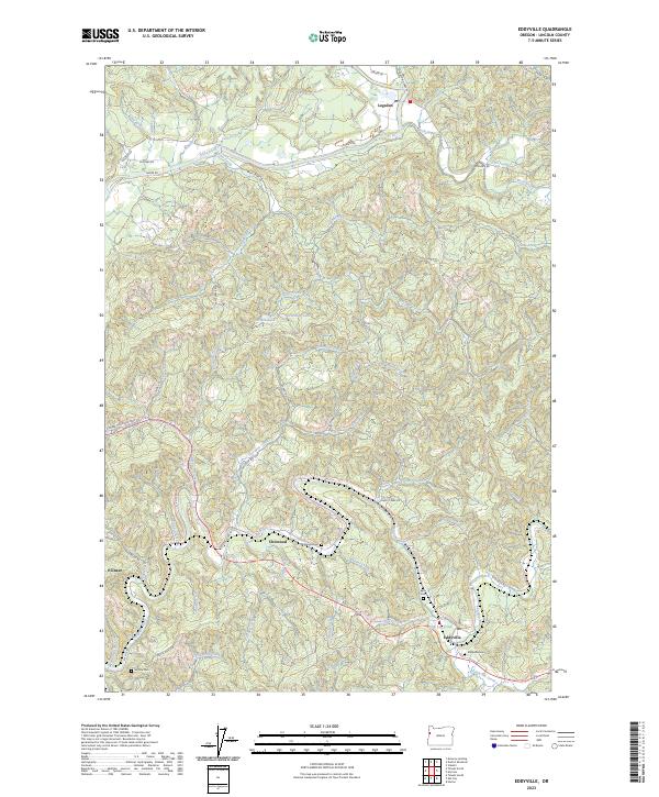 Eddyville, OR — USGS 7.5-minute topo (2023)