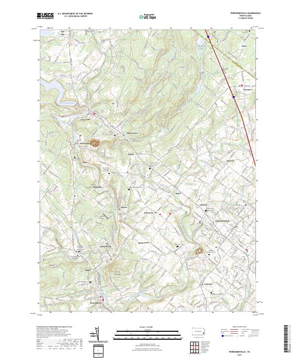 Perkiomenville, PA — USGS 7.5-minute topo (2023)