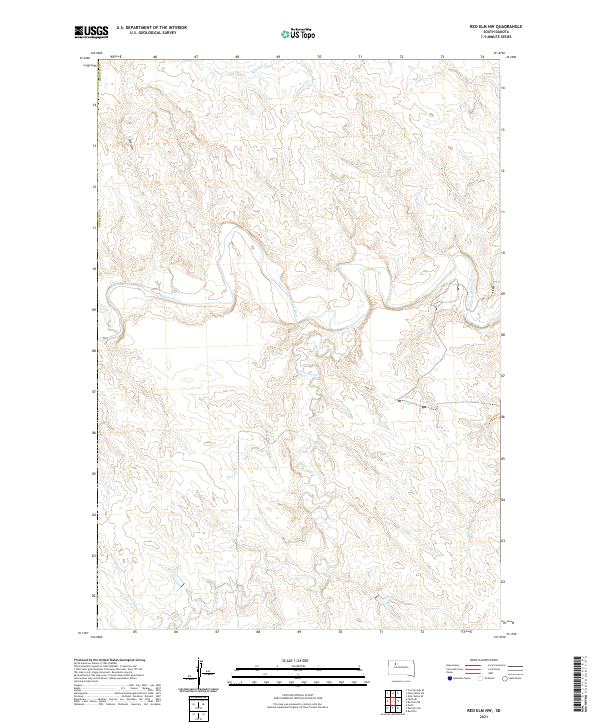 Red Elm NW, SD — USGS 7.5-minute topo (2021)