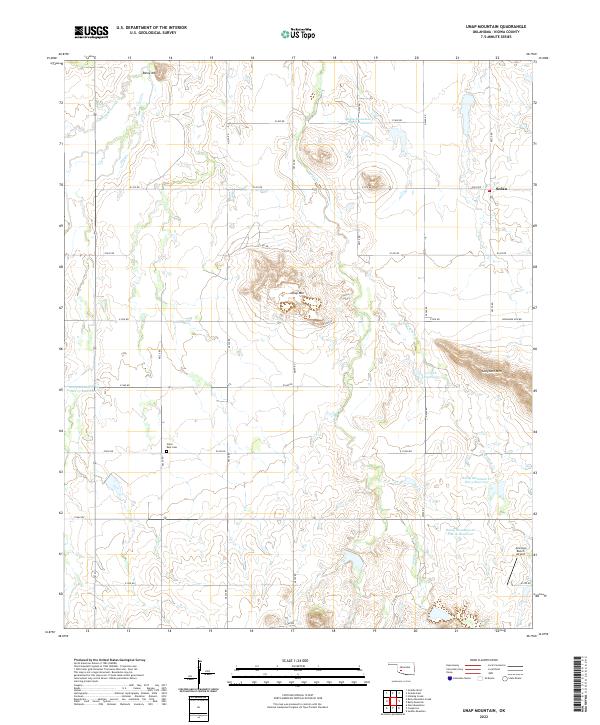 Unap Mountain, OK — USGS 7.5-minute topo (2022)