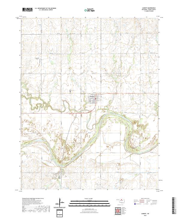 Lamont, OK — USGS 7.5-minute topo (2022)