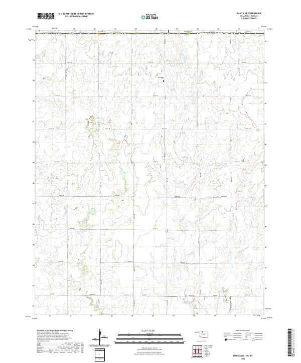 Wakita NE, OK-KS — USGS 7.5-minute topo (2022)