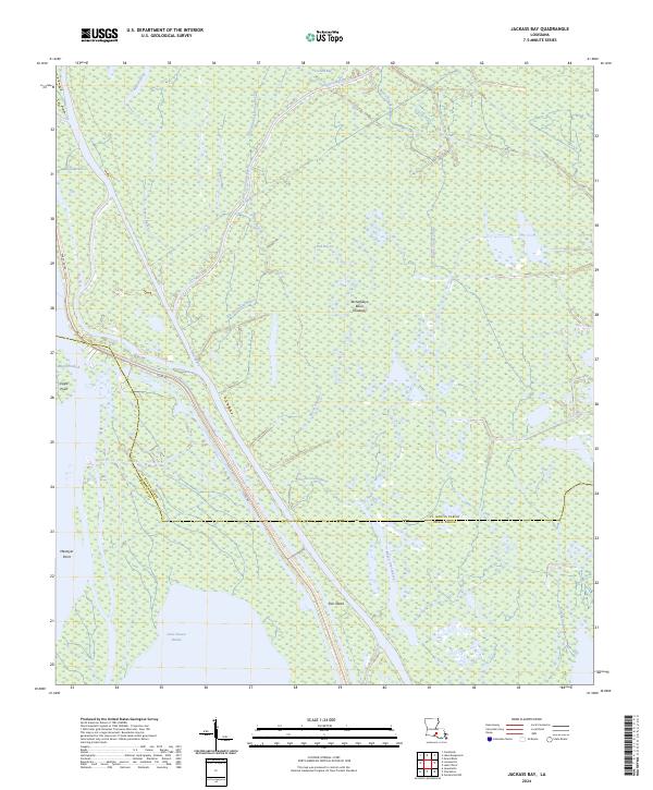 Jackass Bay, LA — USGS 7.5-minute topo (2024)