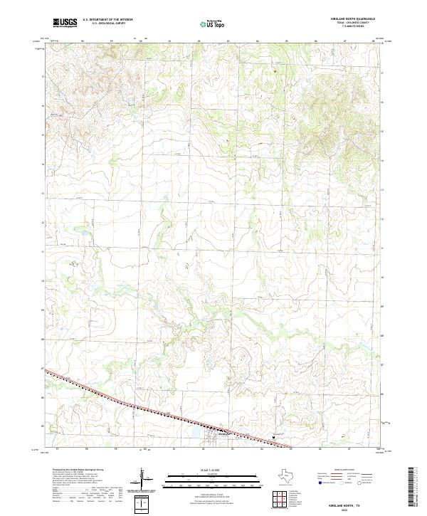 Kirkland North, TX — USGS 7.5-minute topo (2022)