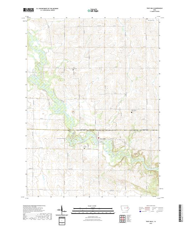 Troy Mills, IA — USGS 7.5-minute topo (2022)