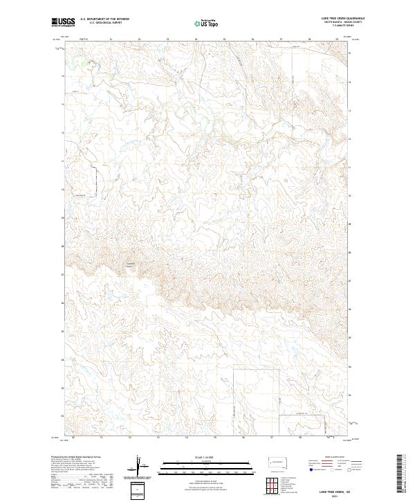 Lone Tree Creek, SD — USGS 7.5-minute topo (2021)