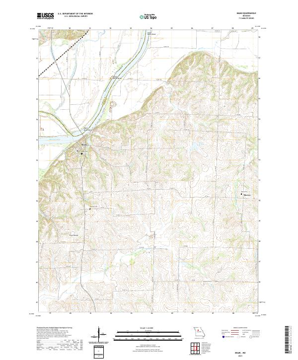 Miami, MO — USGS 7.5-minute topo (2021)