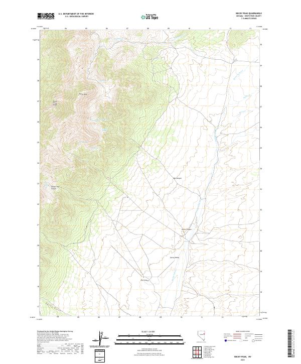 Becky Peak, NV — USGS 7.5-minute topo (2021)