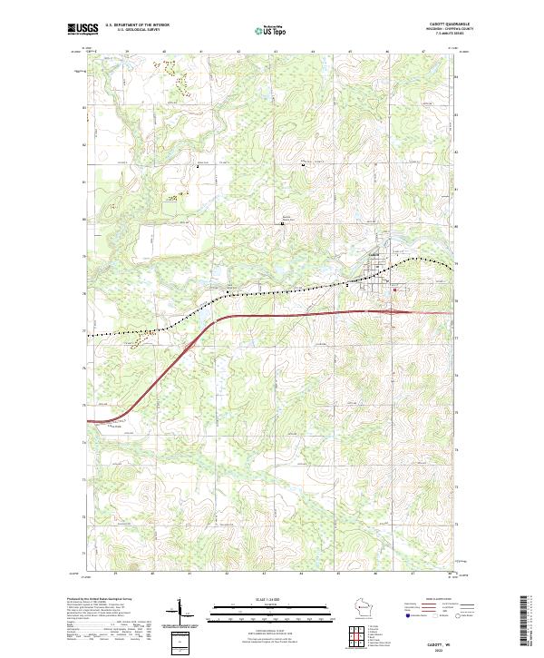 Cadott, WI — USGS 7.5-minute topo (2022)