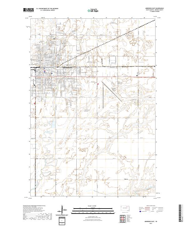 Aberdeen East, SD — USGS 7.5-minute topo (2021)