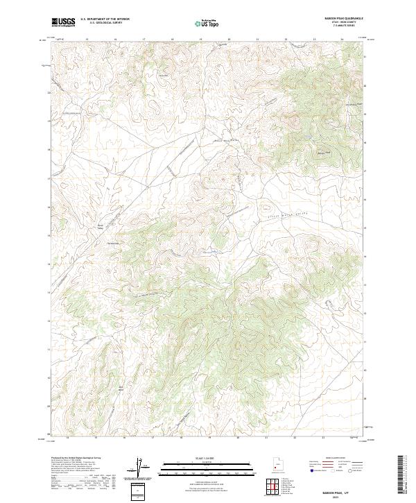 Baboon Peak, UT — USGS 7.5-minute topo (2023)