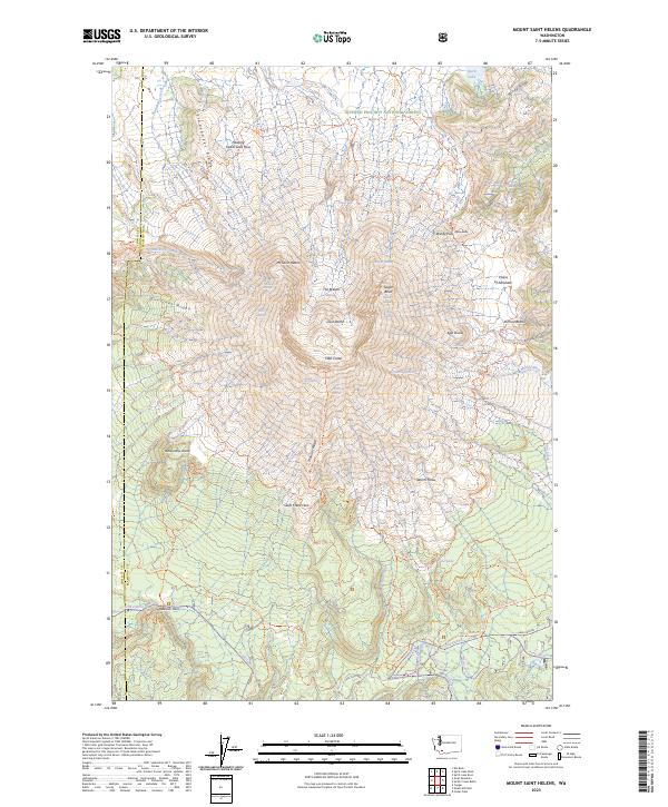 Mount Saint Helens, WA — USGS 7.5-minute topo (2023)