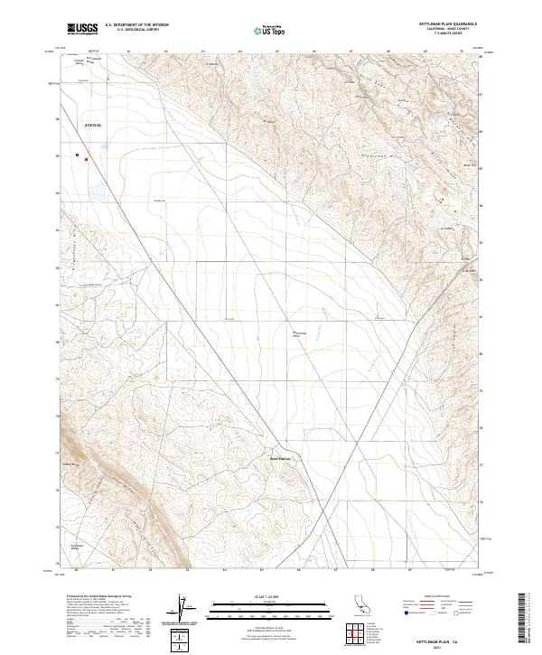 Kettleman Plain, CA — USGS 7.5-minute topo (2021)