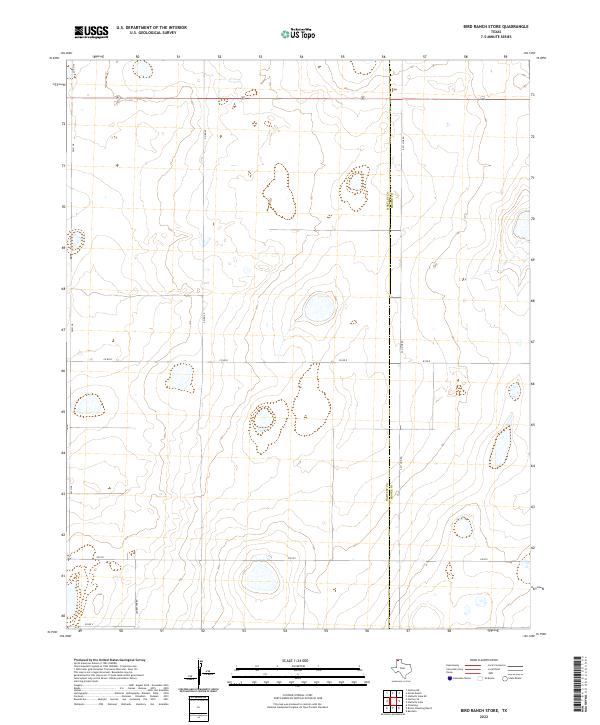 Bird Ranch Store, TX — USGS 7.5-minute topo (2022)