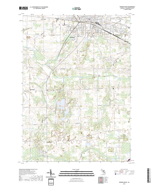 Owosso South, MI — USGS 7.5-minute topo (2023)