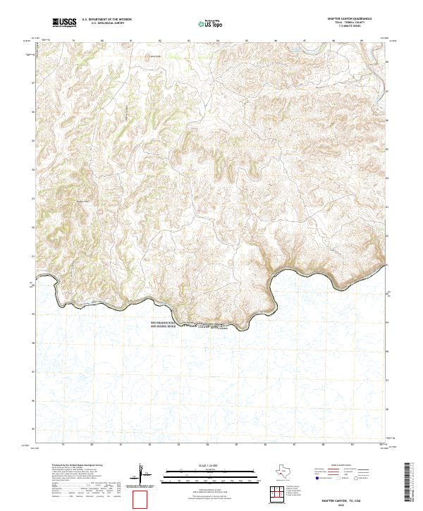 Shafter Canyon, TX,COA, US — USGS 7.5-minute topo (2022)