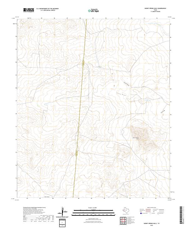 Burnt Spring Hills, TX — USGS 7.5-minute topo (2022)