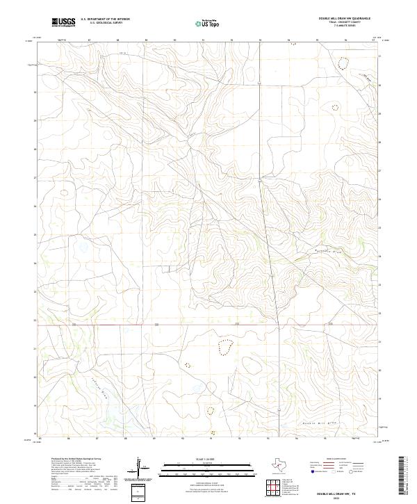 Double Mill Draw NW, TX — USGS 7.5-minute topo (2022)