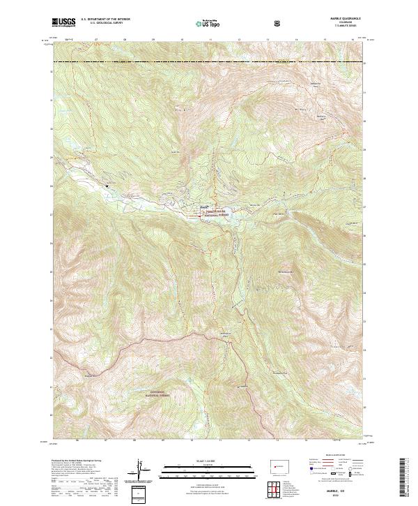 Marble, CO — USGS 7.5-minute topo (2022)