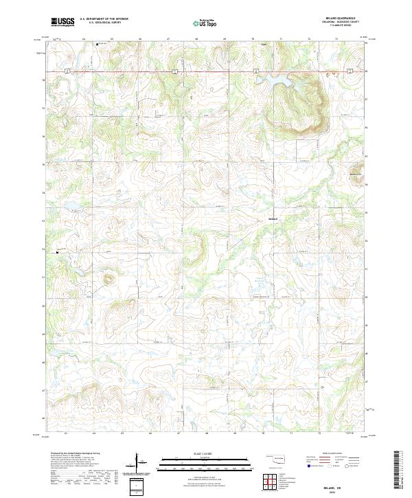 Beland, OK — USGS 7.5-minute topo (2022)