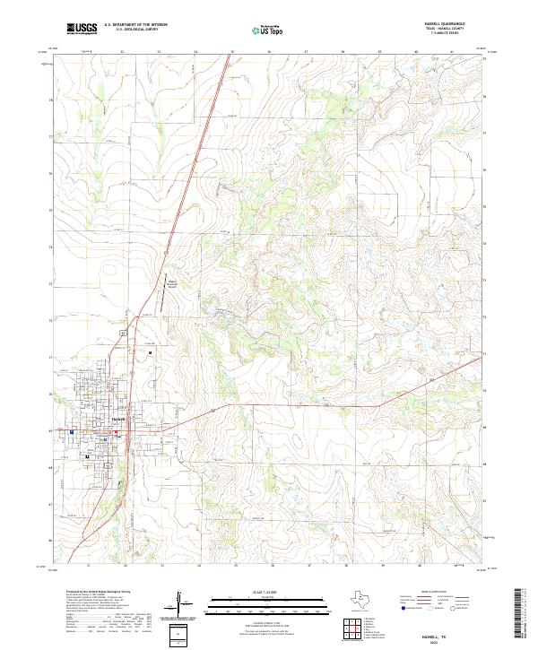 Haskell, TX — USGS 7.5-minute topo (2022)