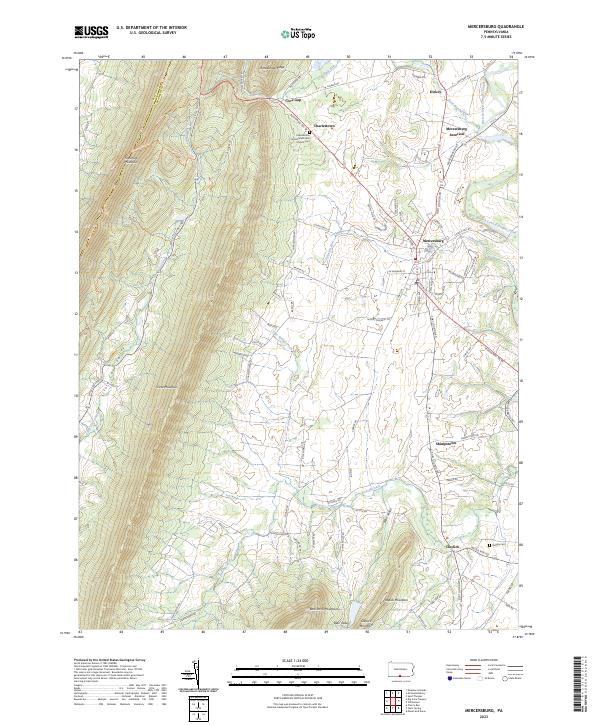 Mercersburg, PA — USGS 7.5-minute topo (2023)