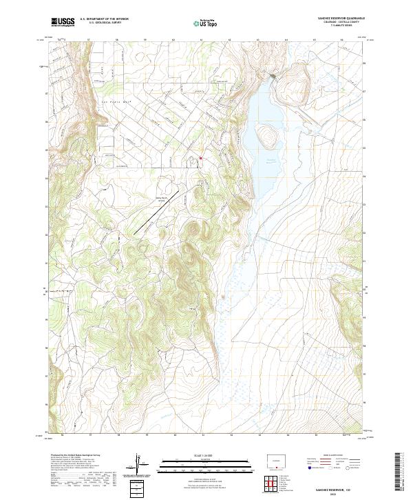 Sanchez Reservoir, CO — USGS 7.5-minute topo (2022)