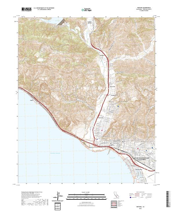 Ventura, CA — USGS 7.5-minute topo (2022)