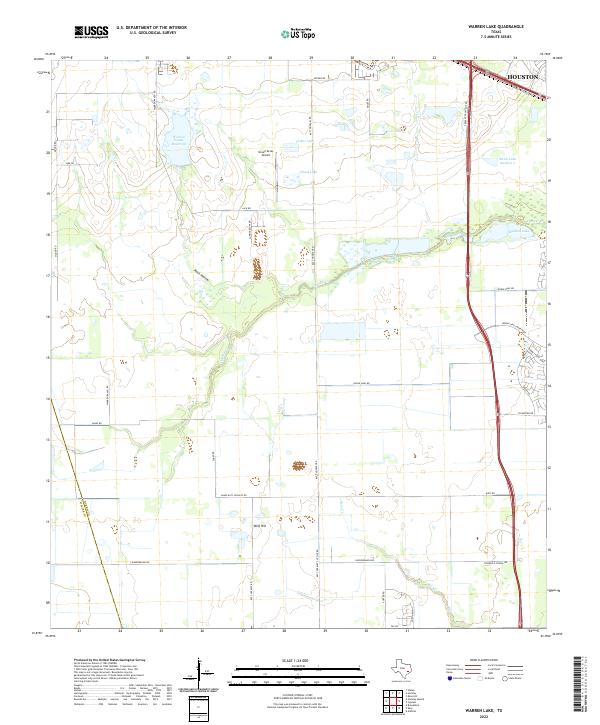 Warren Lake, TX — USGS 7.5-minute topo (2022)