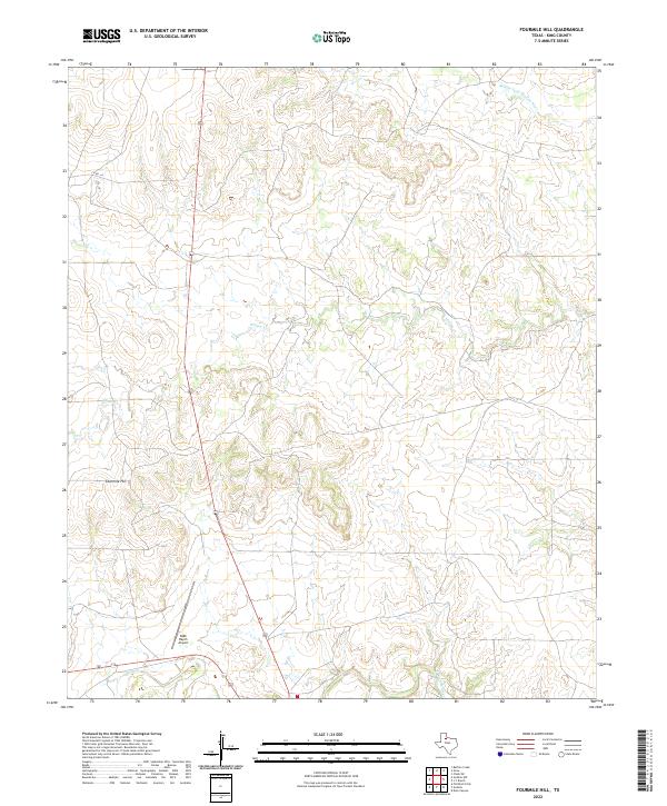 Fourmile Hill, TX — USGS 7.5-minute topo (2022)