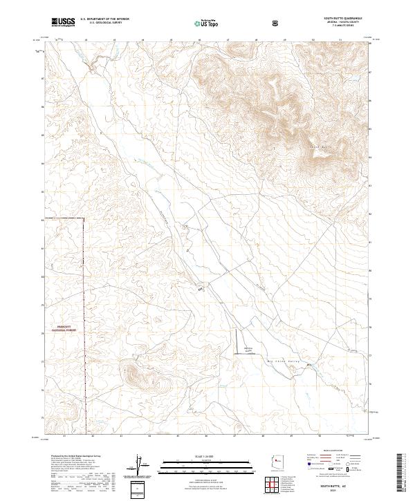 South Butte, AZ — USGS 7.5-minute topo (2021)