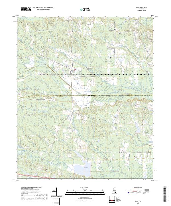 Pheba, MS — USGS 7.5-minute topo (2024)