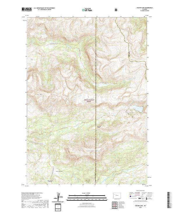 Crater Lake, WY — USGS 7.5-minute topo (2021)