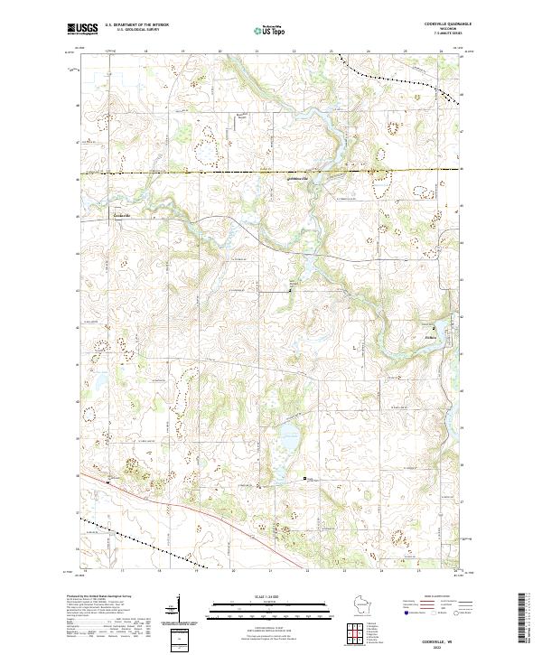 Cooksville, WI — USGS 7.5-minute topo (2022)