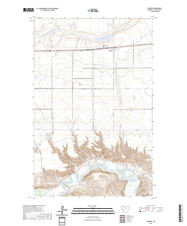 Dunkirk, MT — USGS 7.5-minute topo (2024)