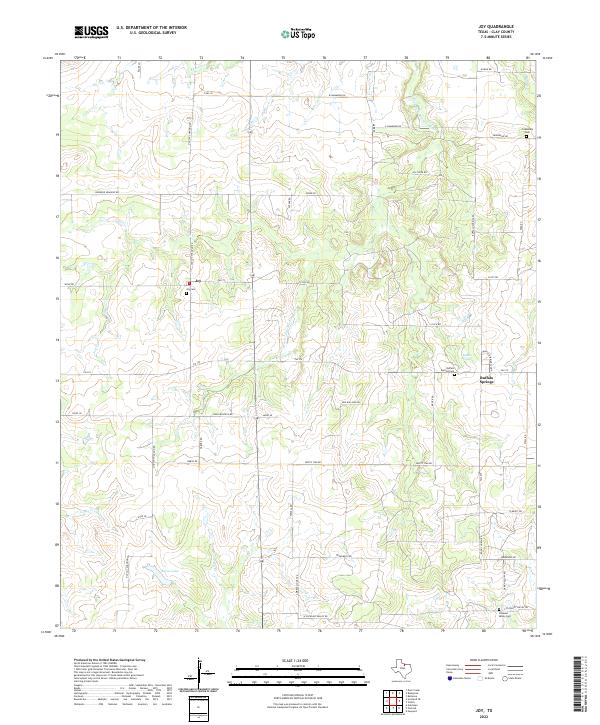 Joy, TX — USGS 7.5-minute topo (2022)