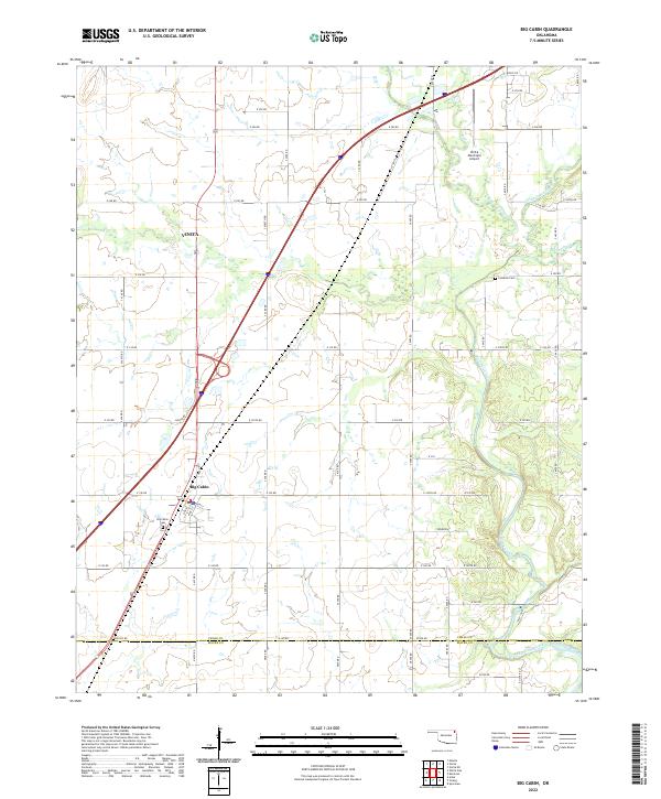 Big Cabin, OK — USGS 7.5-minute topo (2022)