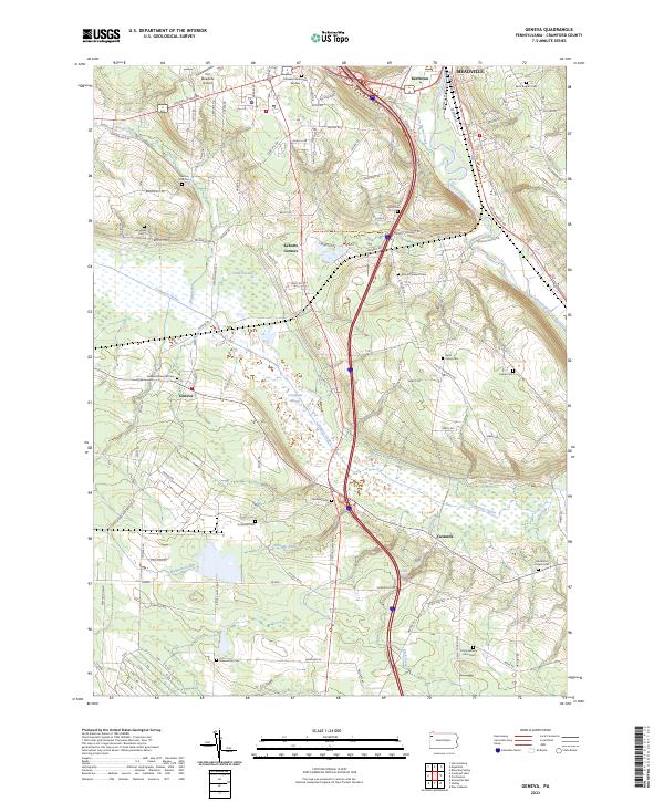 Geneva, PA — USGS 7.5-minute topo (2023)