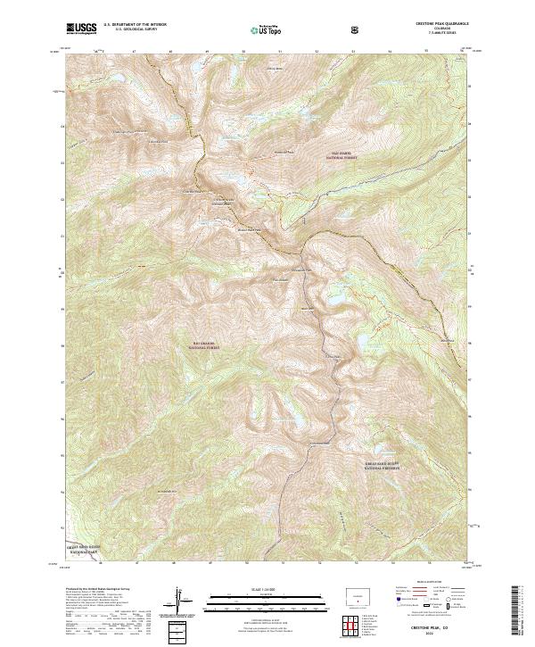 Crestone Peak, CO — USGS 7.5-minute topo (2022)