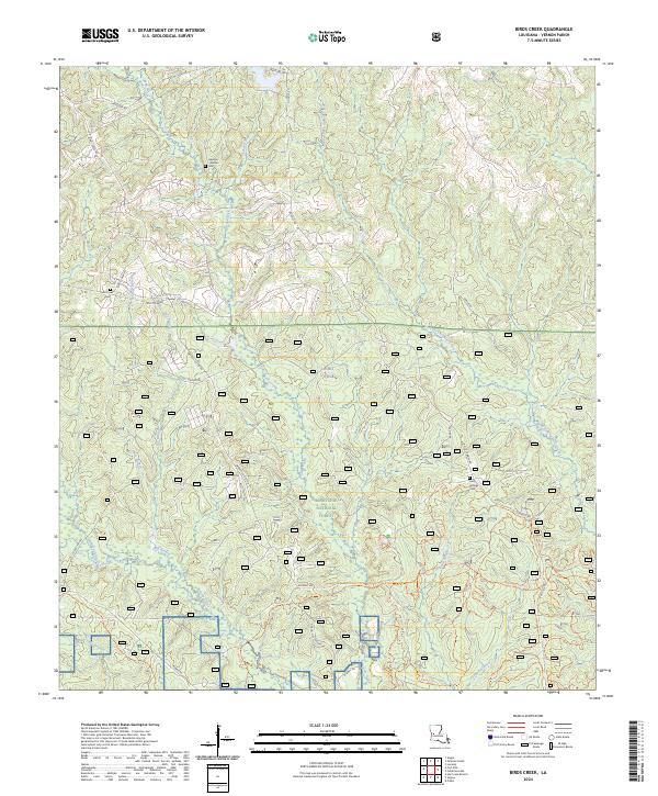 Birds Creek, LA — USGS 7.5-minute topo (2024)