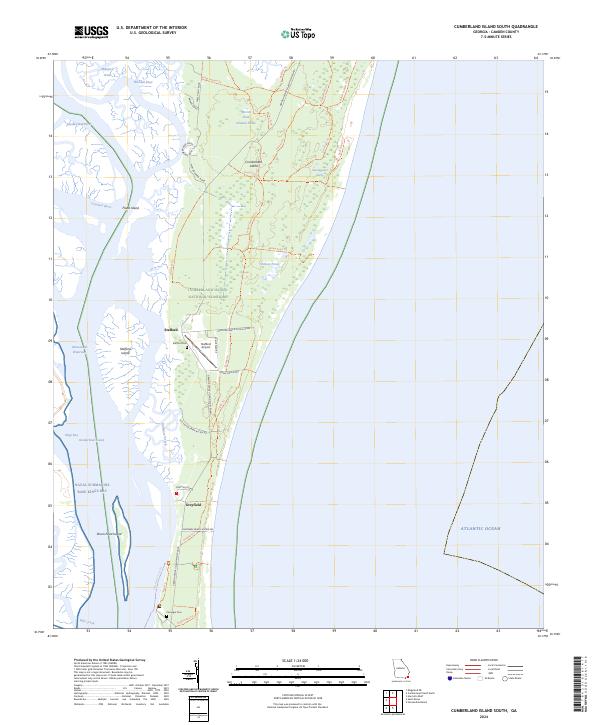 Cumberland Island South, GA — USGS 7.5-minute topo (2024)