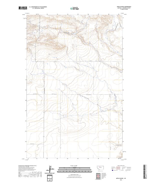 Apple School, MT — USGS 7.5-minute topo (2024)