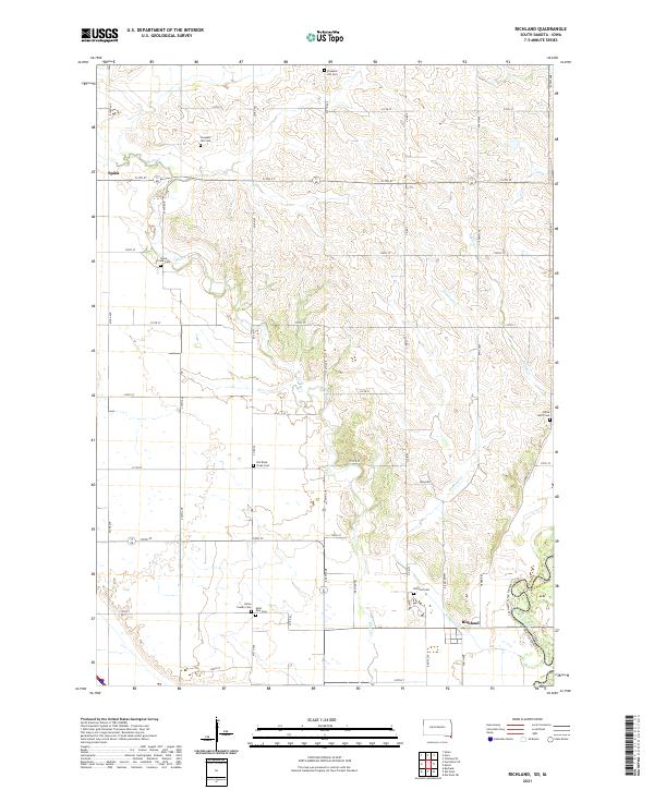 Richland, SD-IA — USGS 7.5-minute topo (2021)