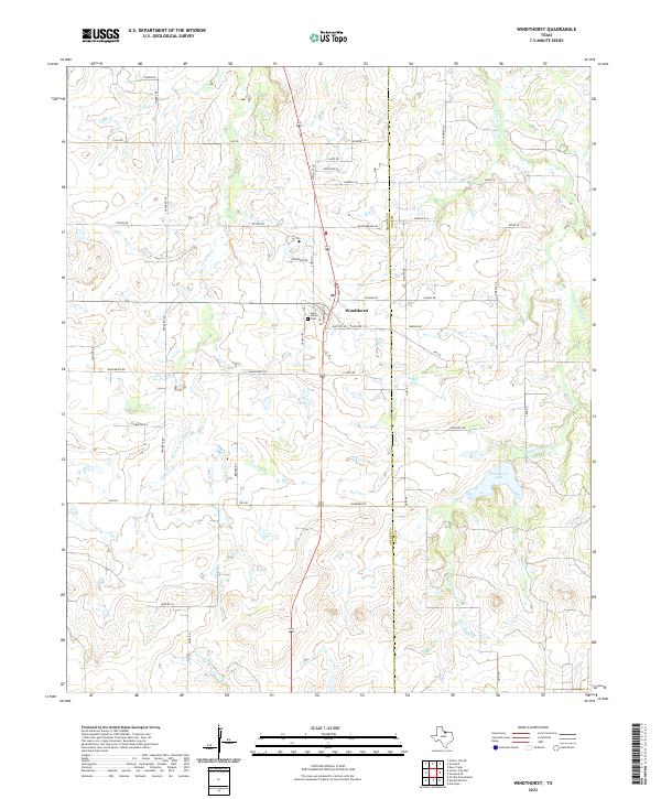 Windthorst, TX — USGS 7.5-minute topo (2022)