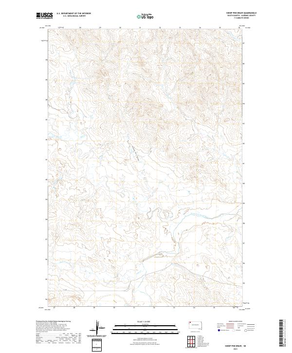 Sheep Pen Draw, SD — USGS 7.5-minute topo (2021)