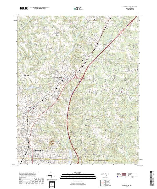 China Grove, NC — USGS 7.5-minute topo (2022)